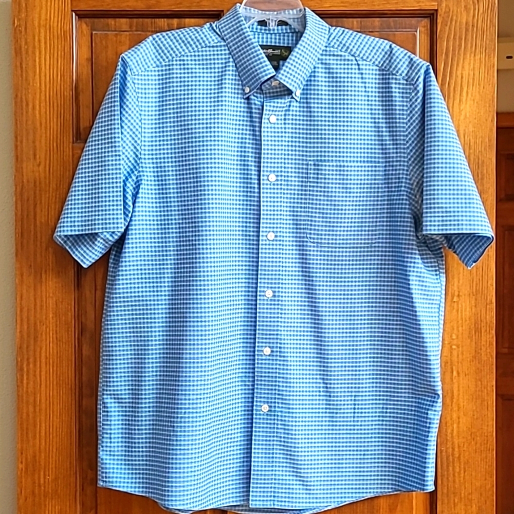 Eddie Bauer Mens short sleeve dress shirt sz Large